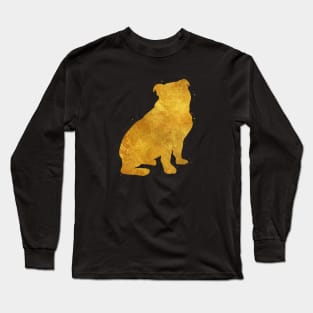 English Bulldog Puppy golden art Long Sleeve T-Shirt